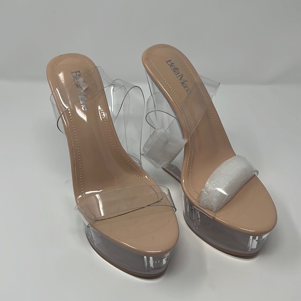 Clear wedge heels